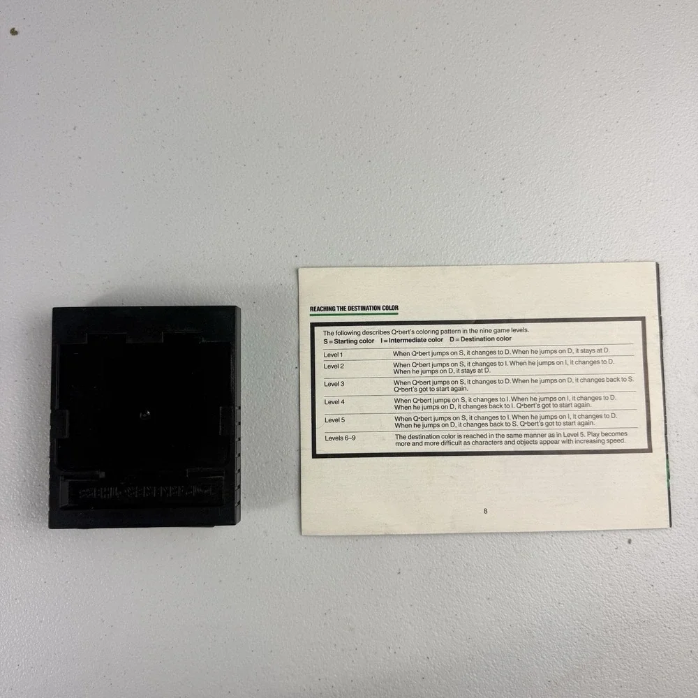 Colecovision Qbert Cartridge & Manual - Tested & WORKS! Q-Bert
